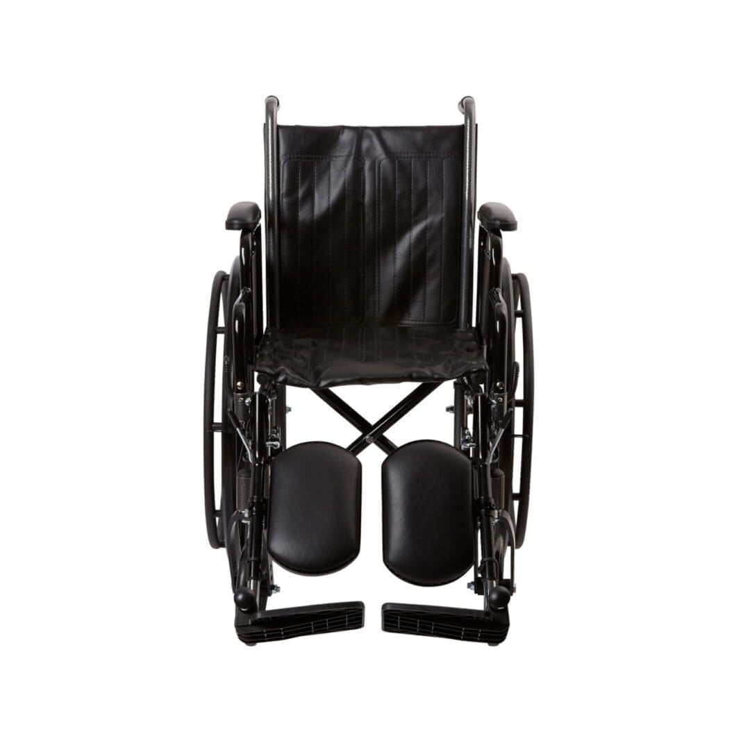 A wheelchair with the back rest folded down.