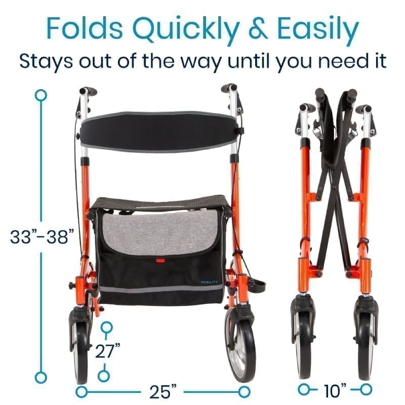 A picture of the size and length of a walker.