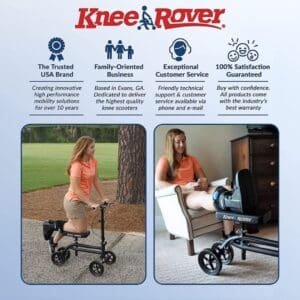 A picture of the knee rover features and benefits.