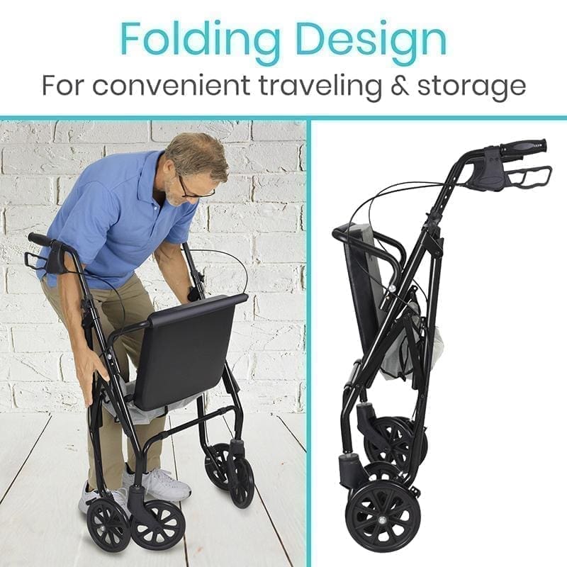 A man is using the folding design for traveling and storage.