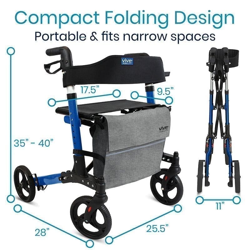 A compact folding design for the rollator