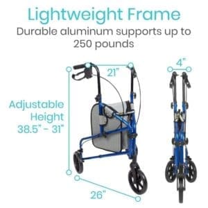 A graphic showing the weight frame of a walker.