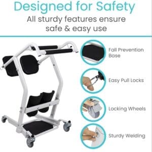 A graphic showing the features of the lift chair.