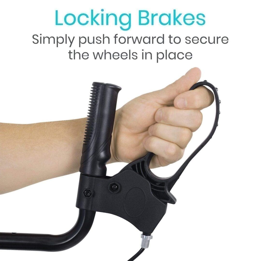A person holding onto the handle bars of their bike