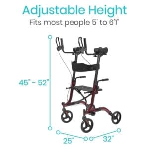 A graphic showing the height of a walker