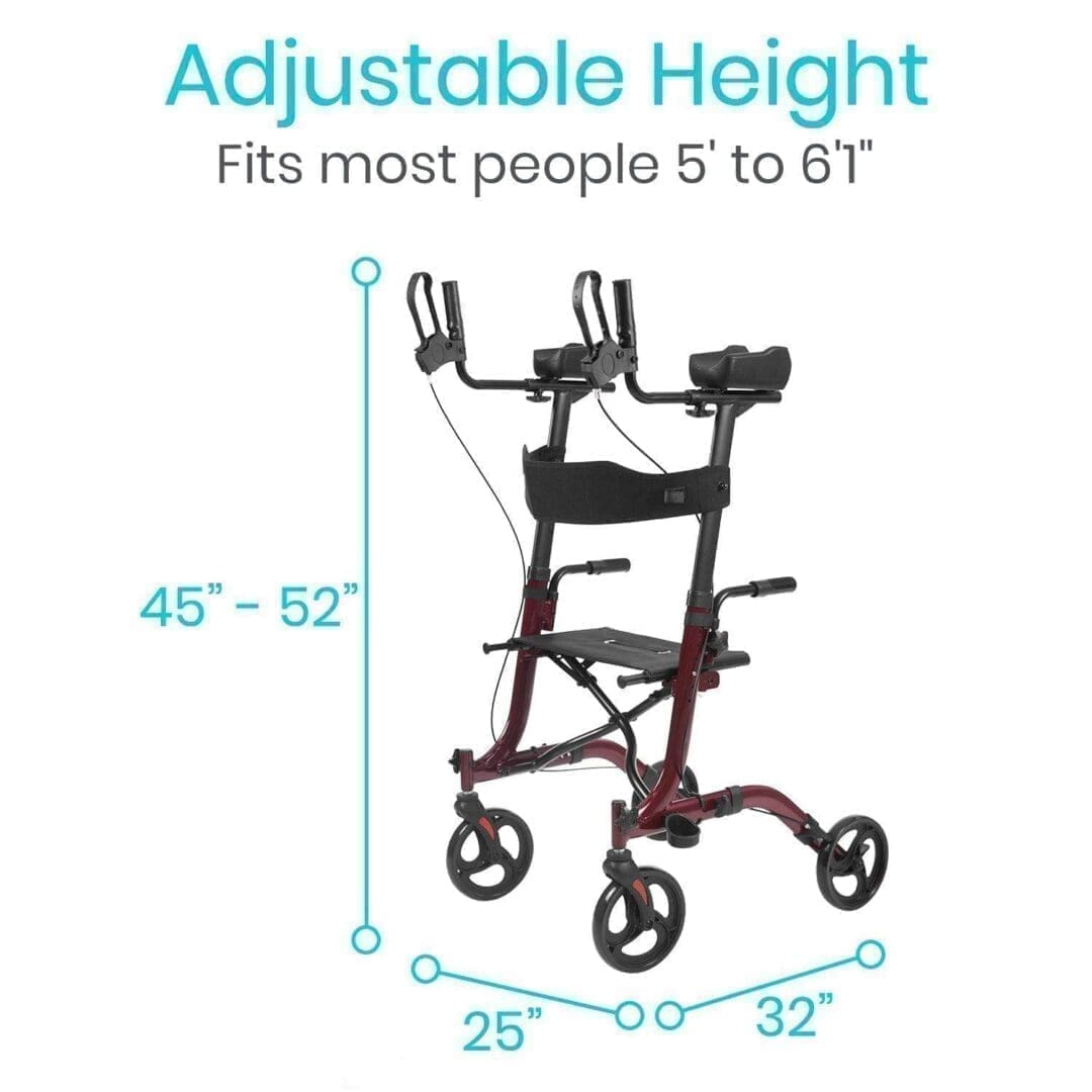 A graphic showing the height of a walker