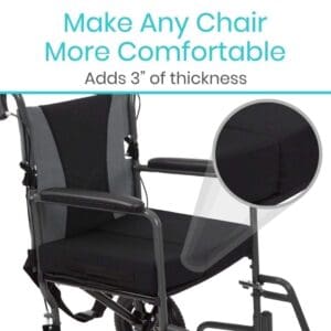 A wheelchair with the text