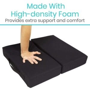 A person is holding onto the foam pad