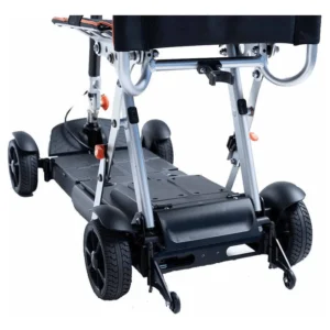 Electric scooter with large wheels and sturdy frame.