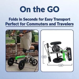 Compact, foldable mobility scooter ideal for commuters and travelers.