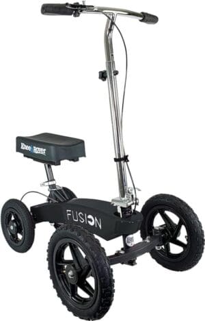 Black Fusion three-wheeled scooter with adjustable handles.