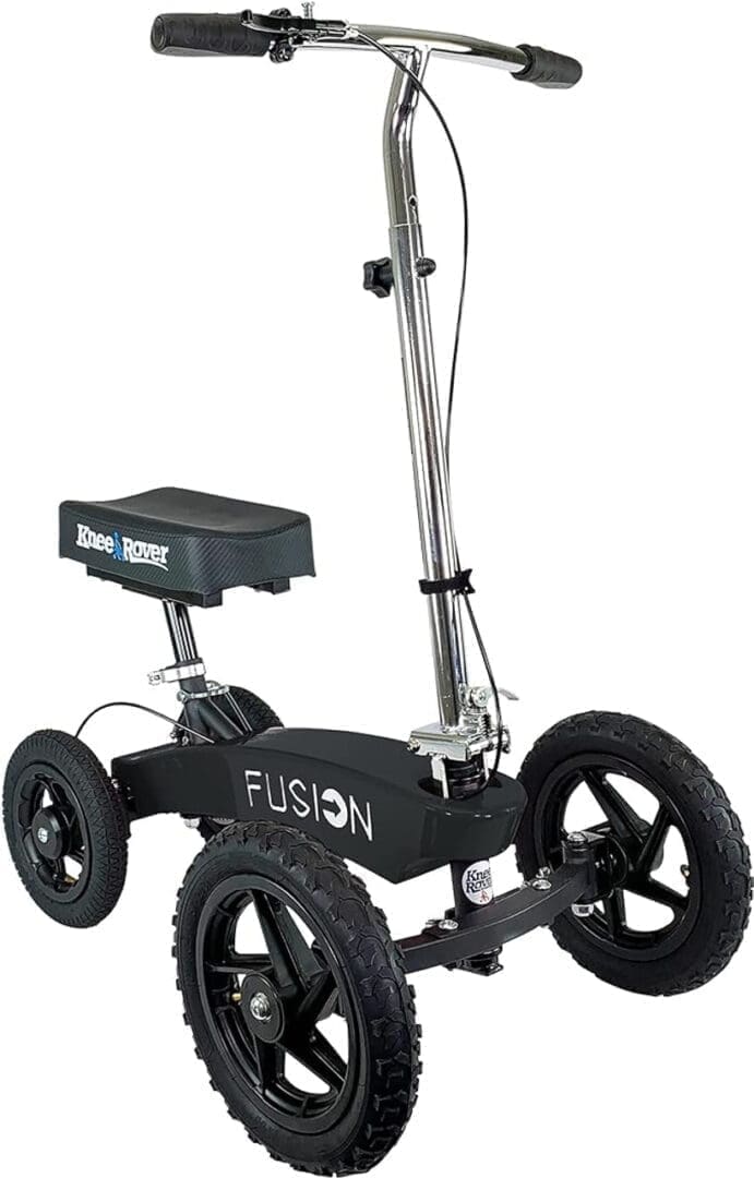 Black Fusion three-wheeled scooter with adjustable handles.