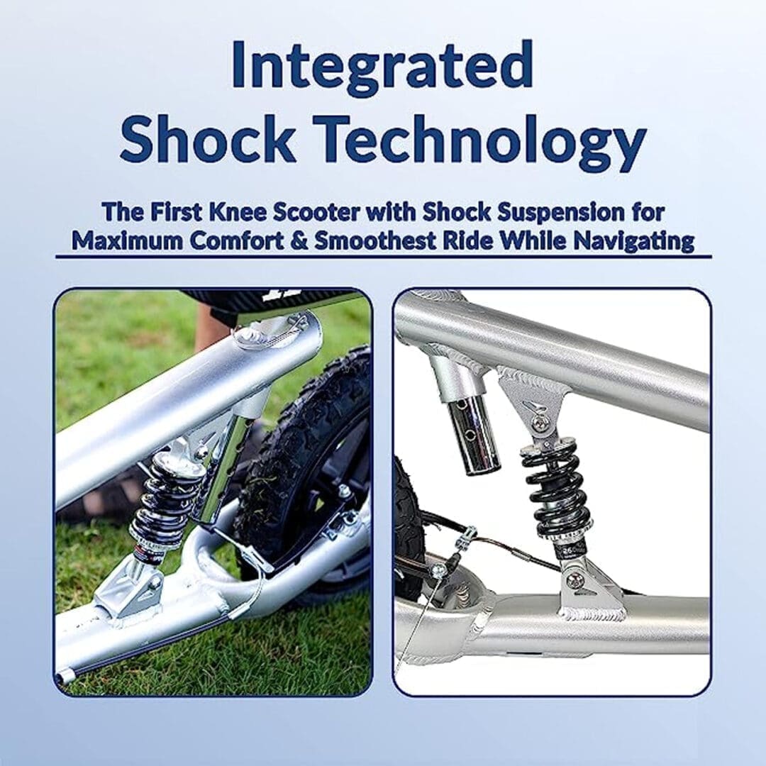 Integrated shock technology in a bike for smooth riding and maximum comfort.