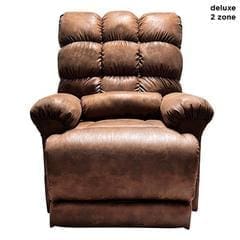 Comfortable brown recliner chair with plush cushioning and padded armrests.