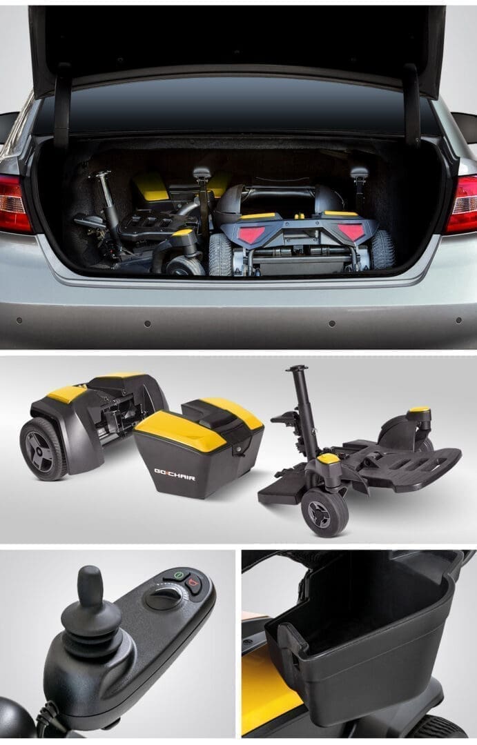A car trunk filled with drone equipment and accessories.