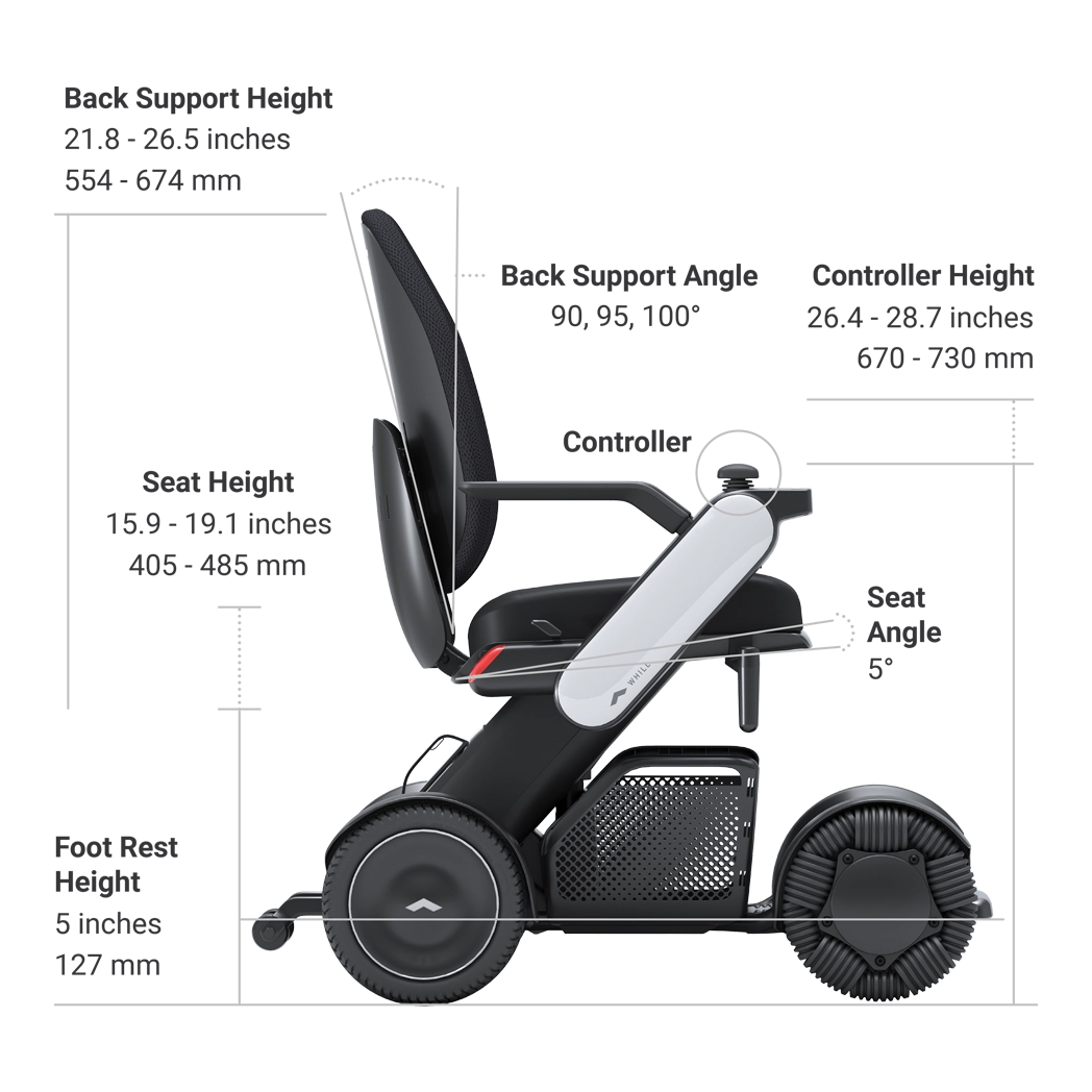 WHILL C2 HIGH BACK ELECTRIC WHEELCHAIR - Image 3
