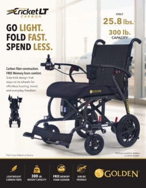 Golden Cricket LT Carbon Lightweight Power Chair GP309 - Image 10