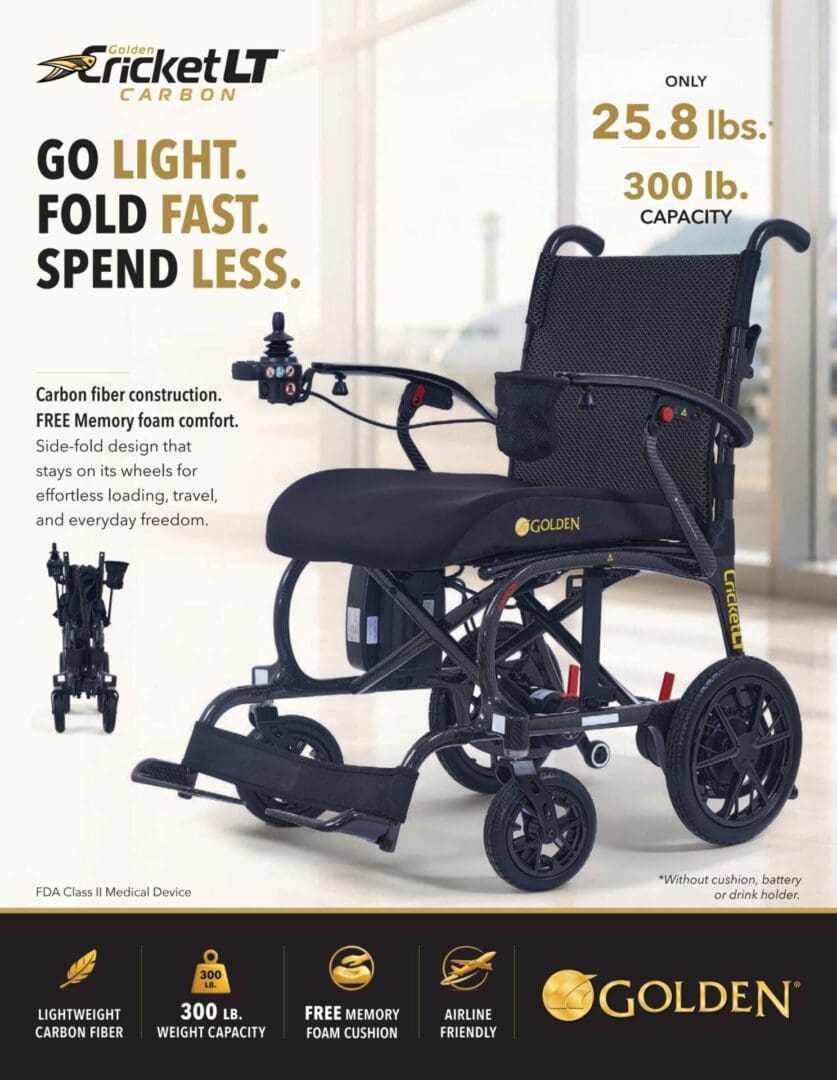Golden Cricket LT Carbon Lightweight Power Chair GP309 - Image 10